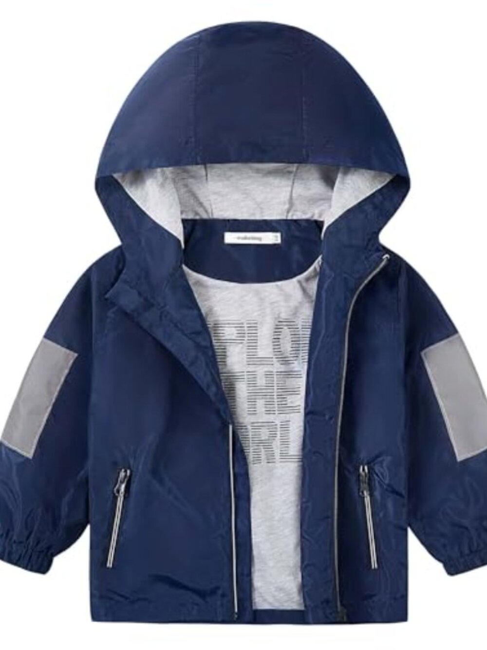 Kids Windbreaker Jacket with Hood, Polyester & Cotton, Lightweight Spring